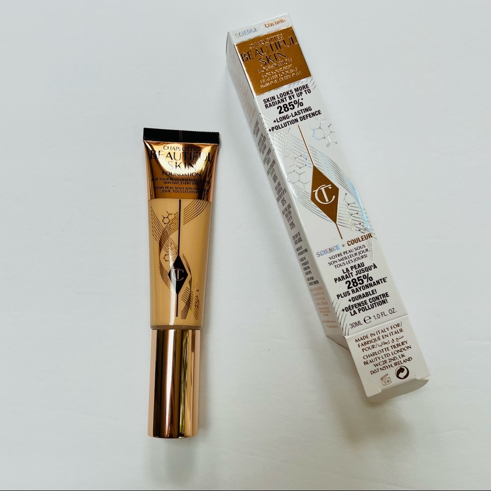 NEW! Charlotte Tilbury Beautiful Skin Medium Coverage Liquid Foundation 3Neutral